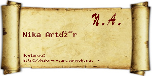 Nika Artúr névjegykártya